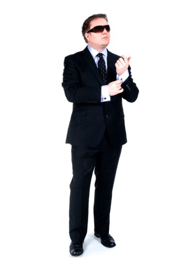 White Background and a Suit Self-Portrait