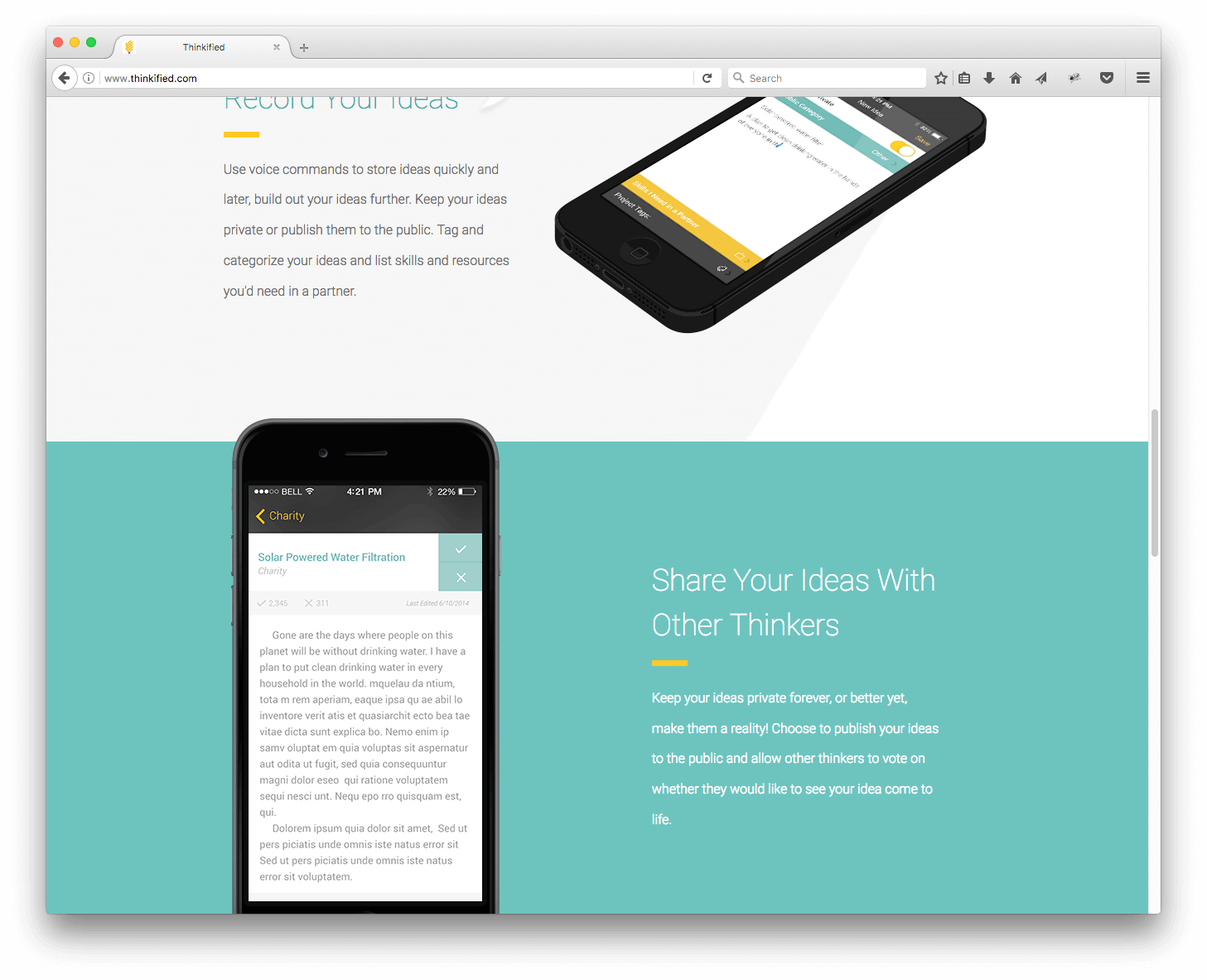 Thinkified App User Interface